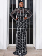 Plus Beads Chain Mermaid Prom Dress